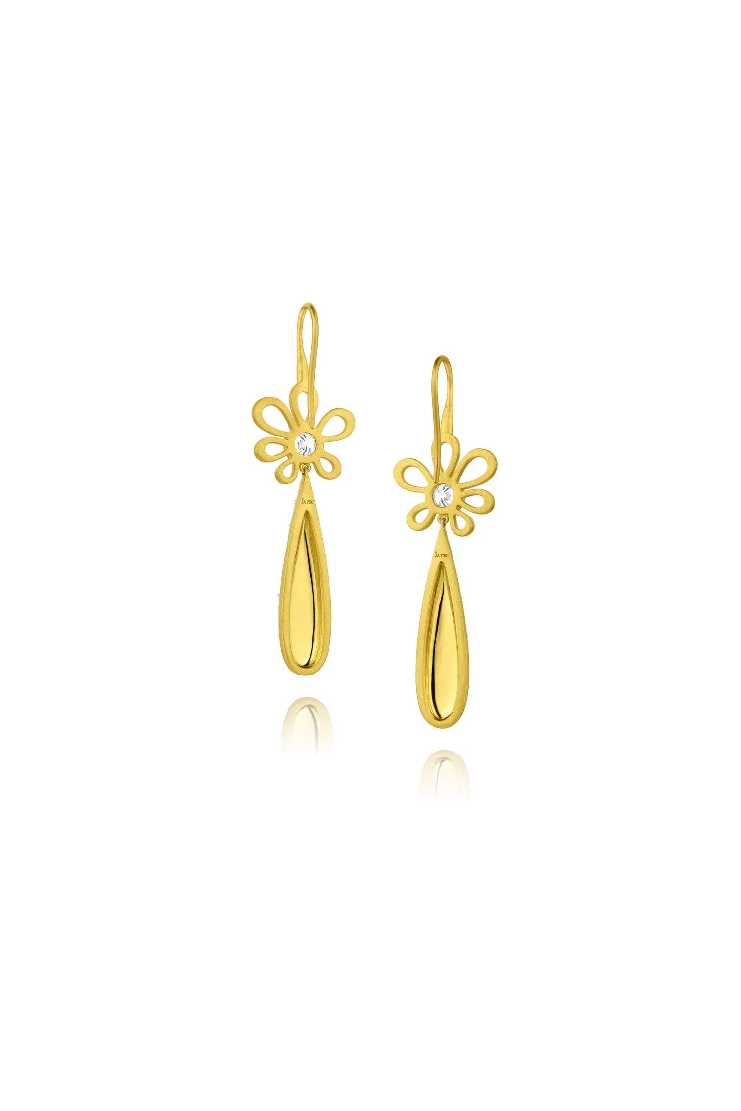 Pavé Flora Earrings - Diamond