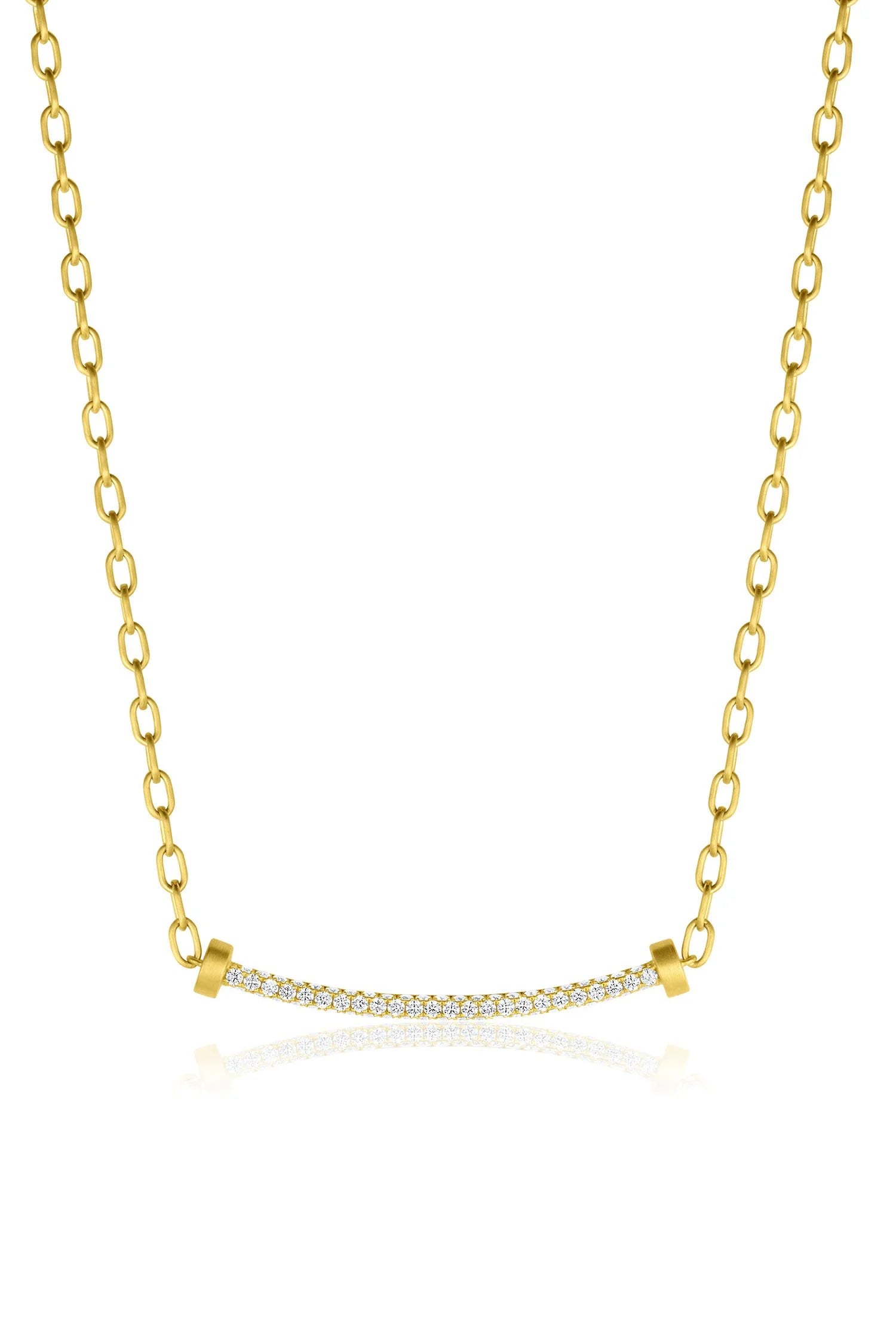 Curved Bar Necklace - Diamond