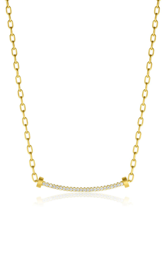 Curved Bar Necklace - Diamond