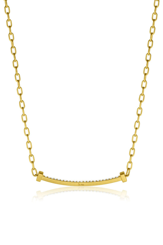 Curved Bar Necklace - Diamond