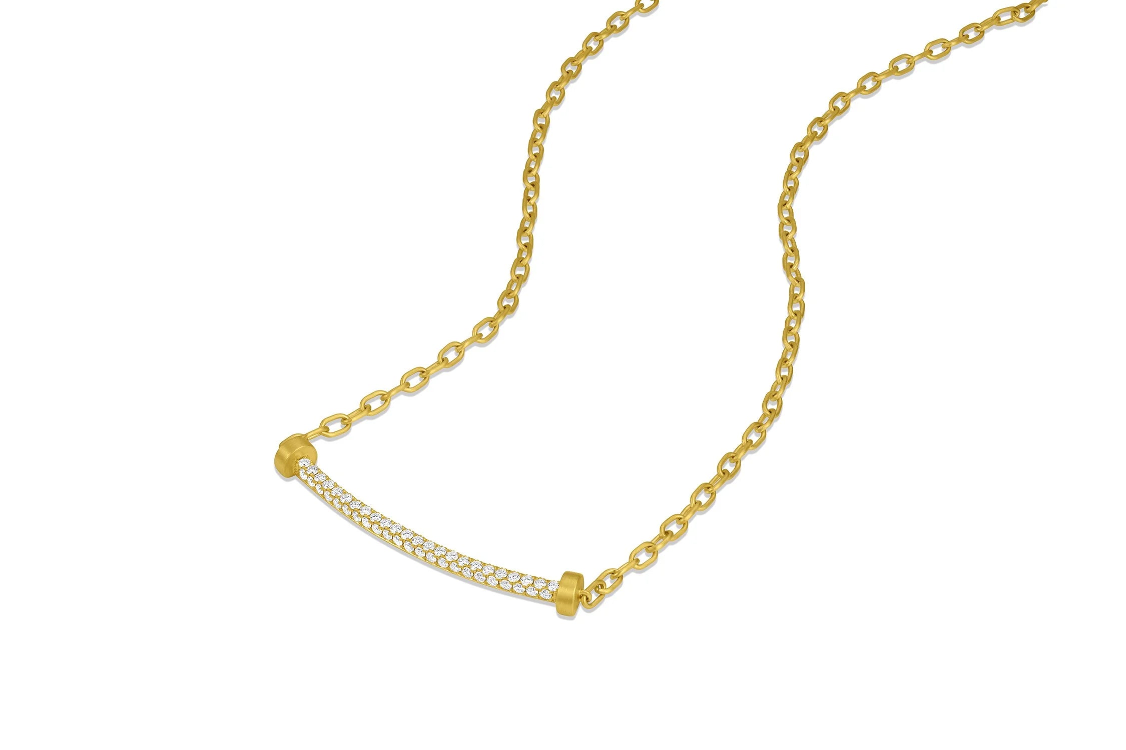 Curved Bar Necklace - Diamond
