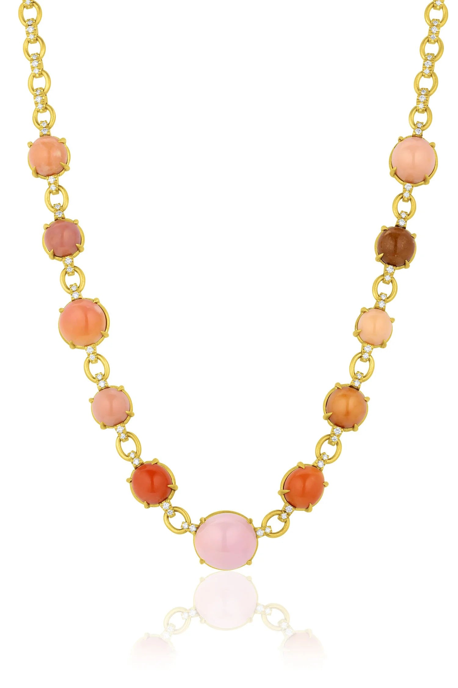 Conch Pearl Necklace with Diamond Chain