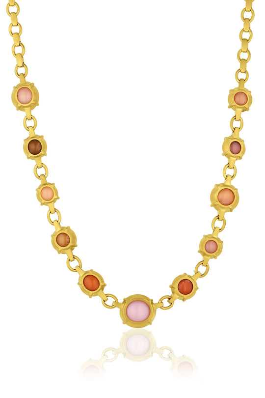 Conch Pearl Necklace with Diamond Chain