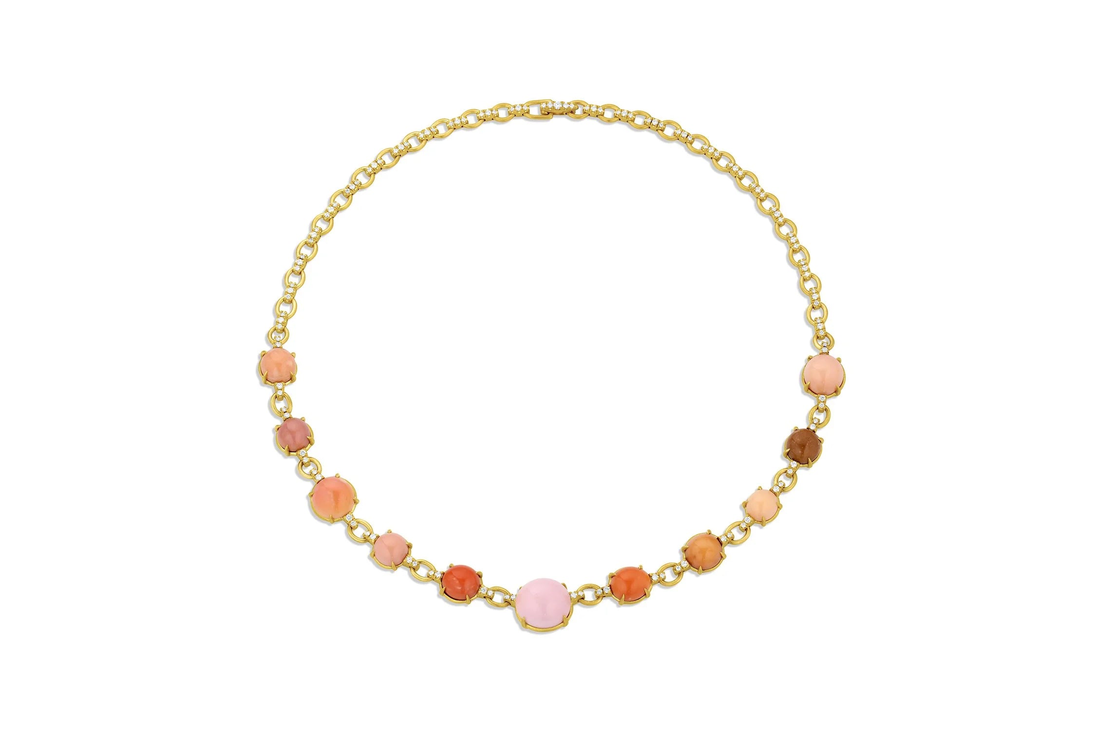 Conch Pearl Necklace with Diamond Chain