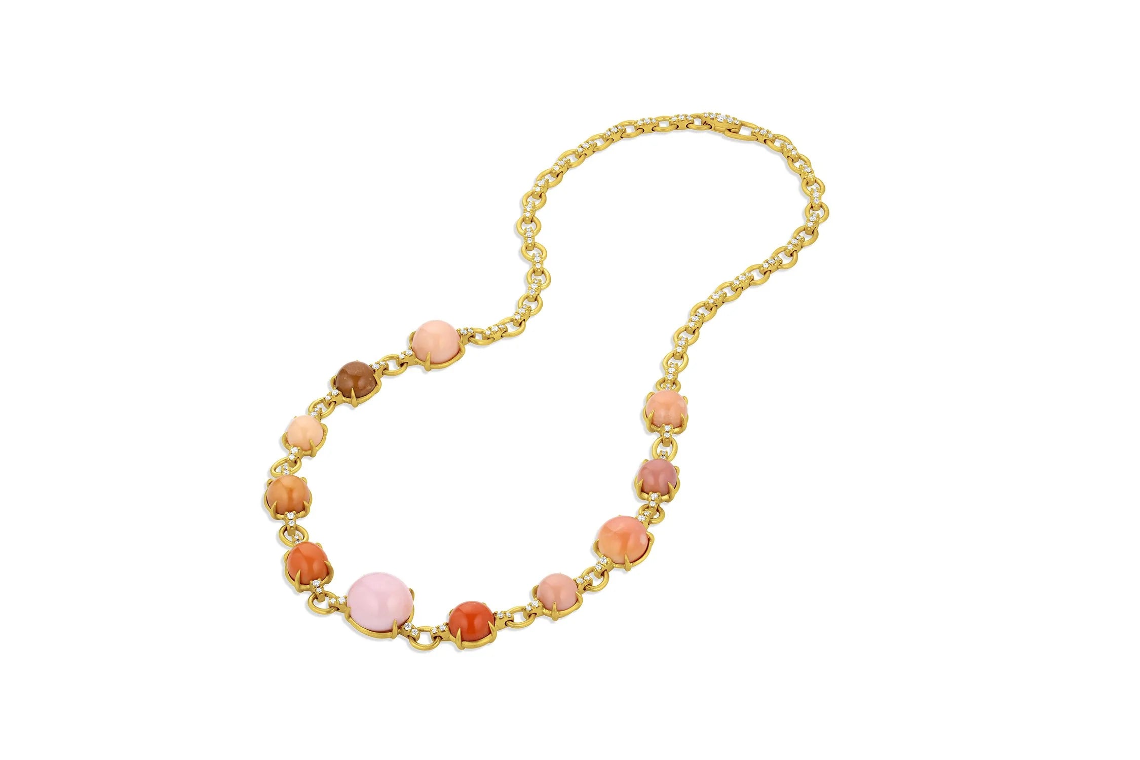 Conch Pearl Necklace with Diamond Chain