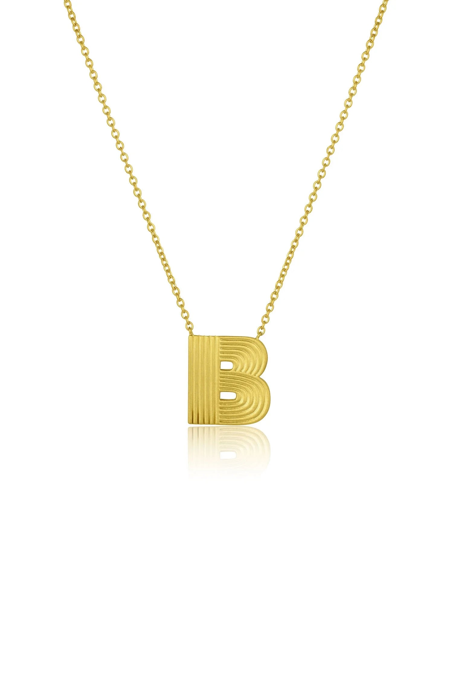 Small Ridged Initial Necklace