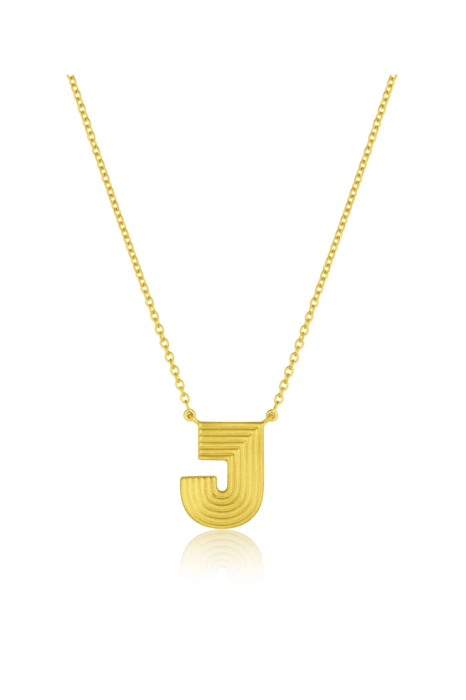 Small Ridged Initial Necklace