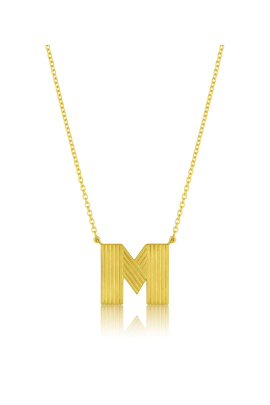 Small Ridged Initial Necklace