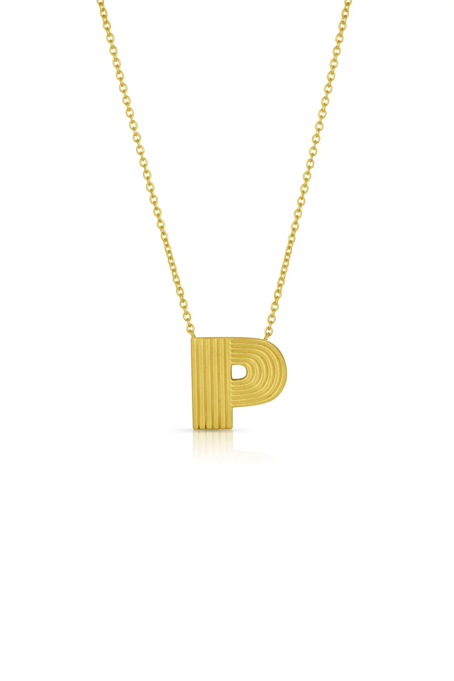 Small Ridged Initial Necklace