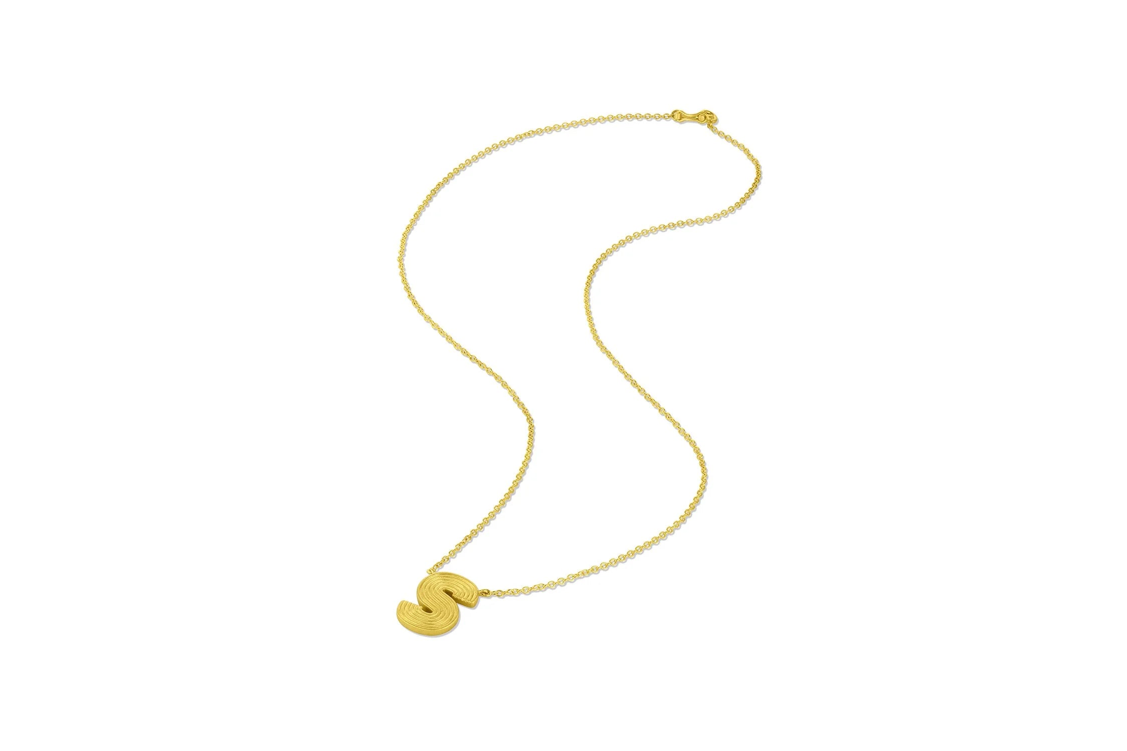 Small Ridged Initial Necklace