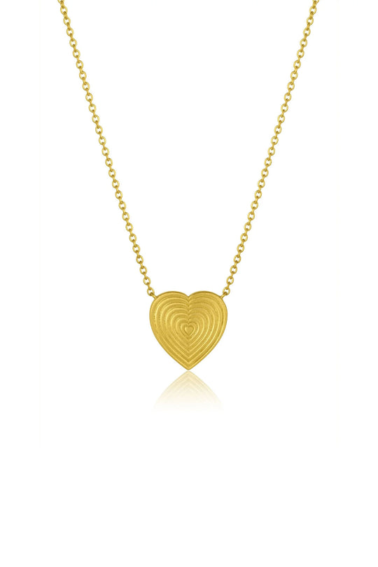 Small Ridged Heart Necklace