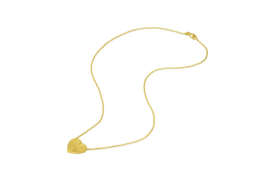 Small Ridged Heart Necklace