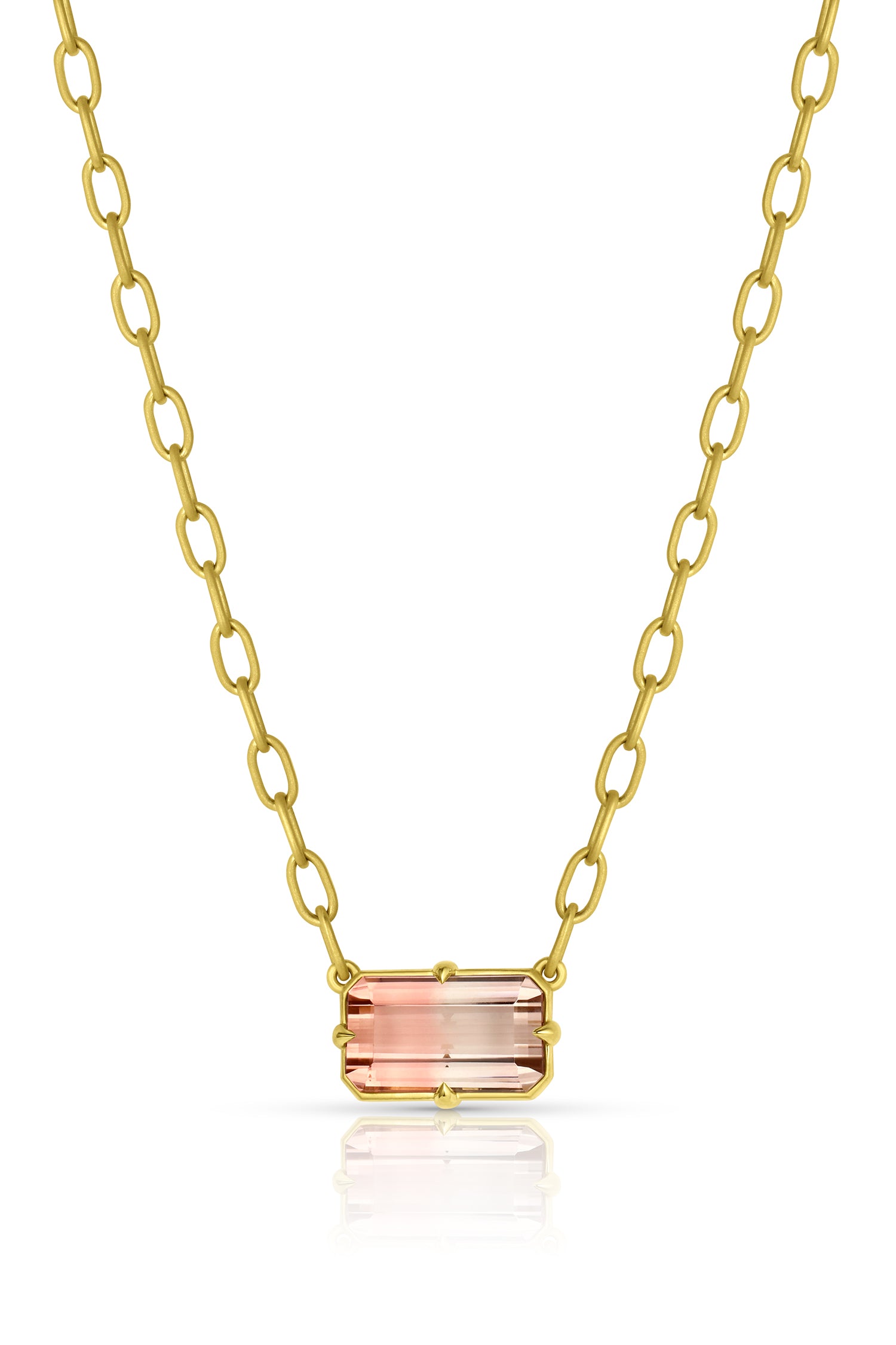 East/West Claw Prong Necklace - Bicolor Tourmaline
