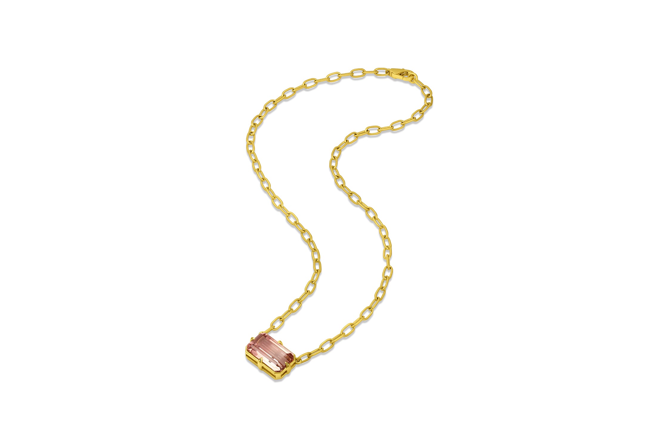 East/West Claw Prong Necklace - Bicolor Tourmaline