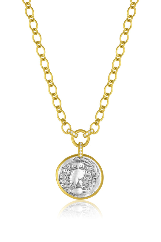 Ancient Coin Necklace - Silver Tetradrachm Owl