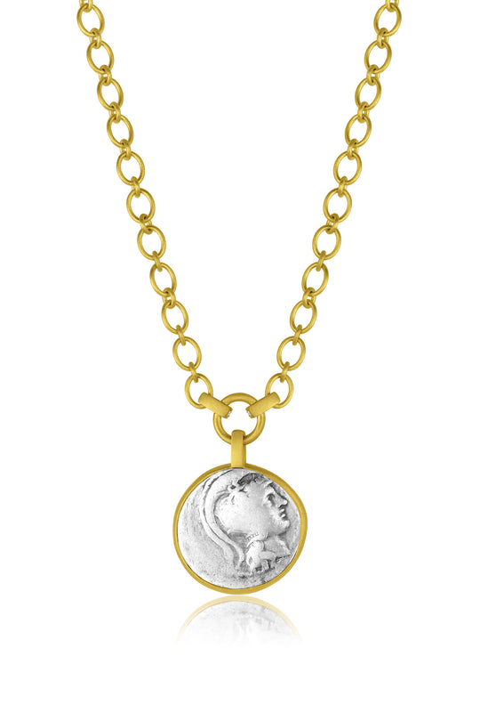 Ancient Coin Necklace - Silver Tetradrachm Owl