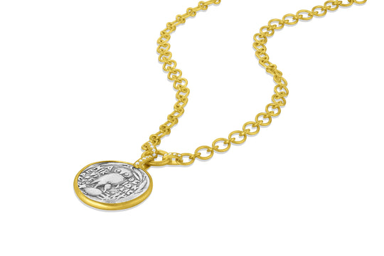 Ancient Coin Necklace - Silver Tetradrachm Owl