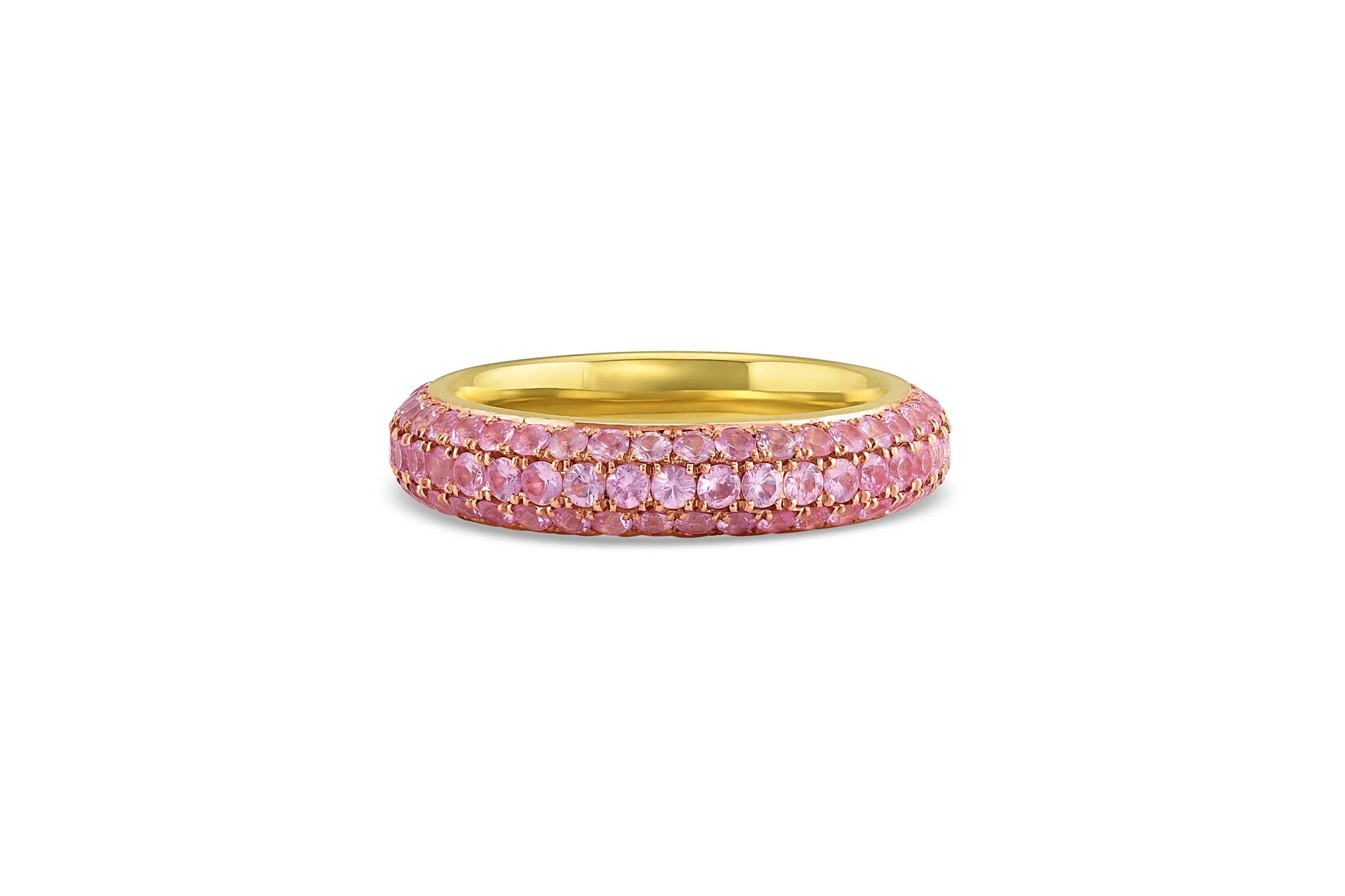 Triple Row Eternity Band - Pink Sapphire
