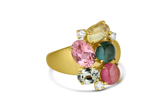 Tourmaline Cluster Ring