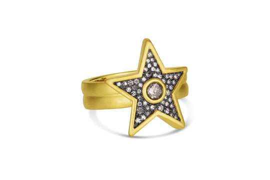Pavé Star Ring - Grey Diamond
