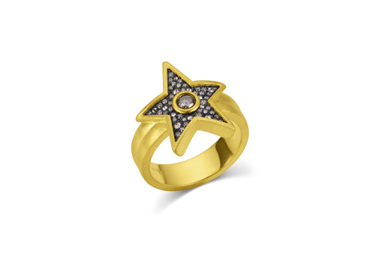 Pavé Star Ring - Grey Diamond