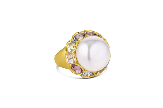 Pearl & Gemstone Ring - South Seas Pearl & Sapphires