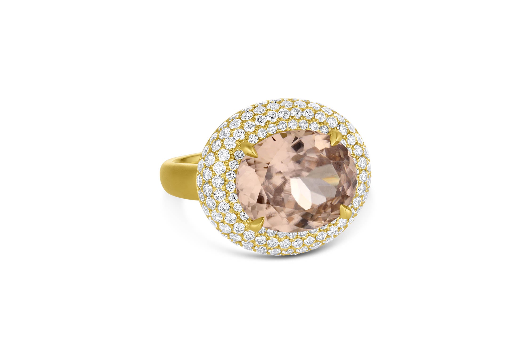 Bauble Ring with Diamond Pavé - Mocha Zircon
