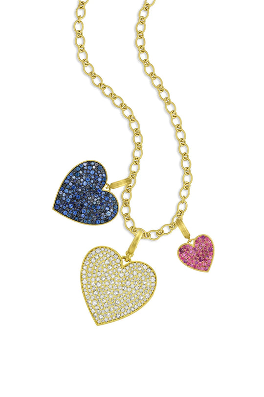 Small Heart Pendant - Pink Sapphire