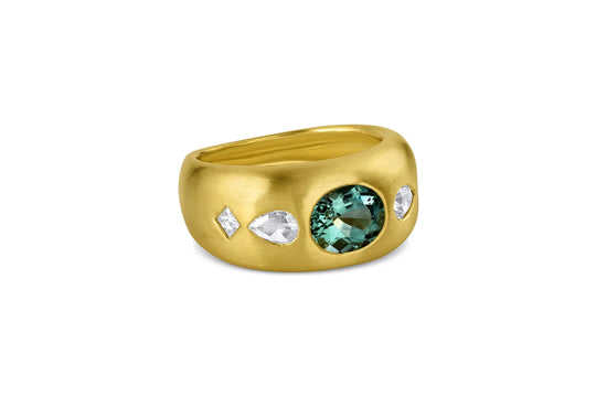 Tilly Ring - Green Tourmaline & Diamond