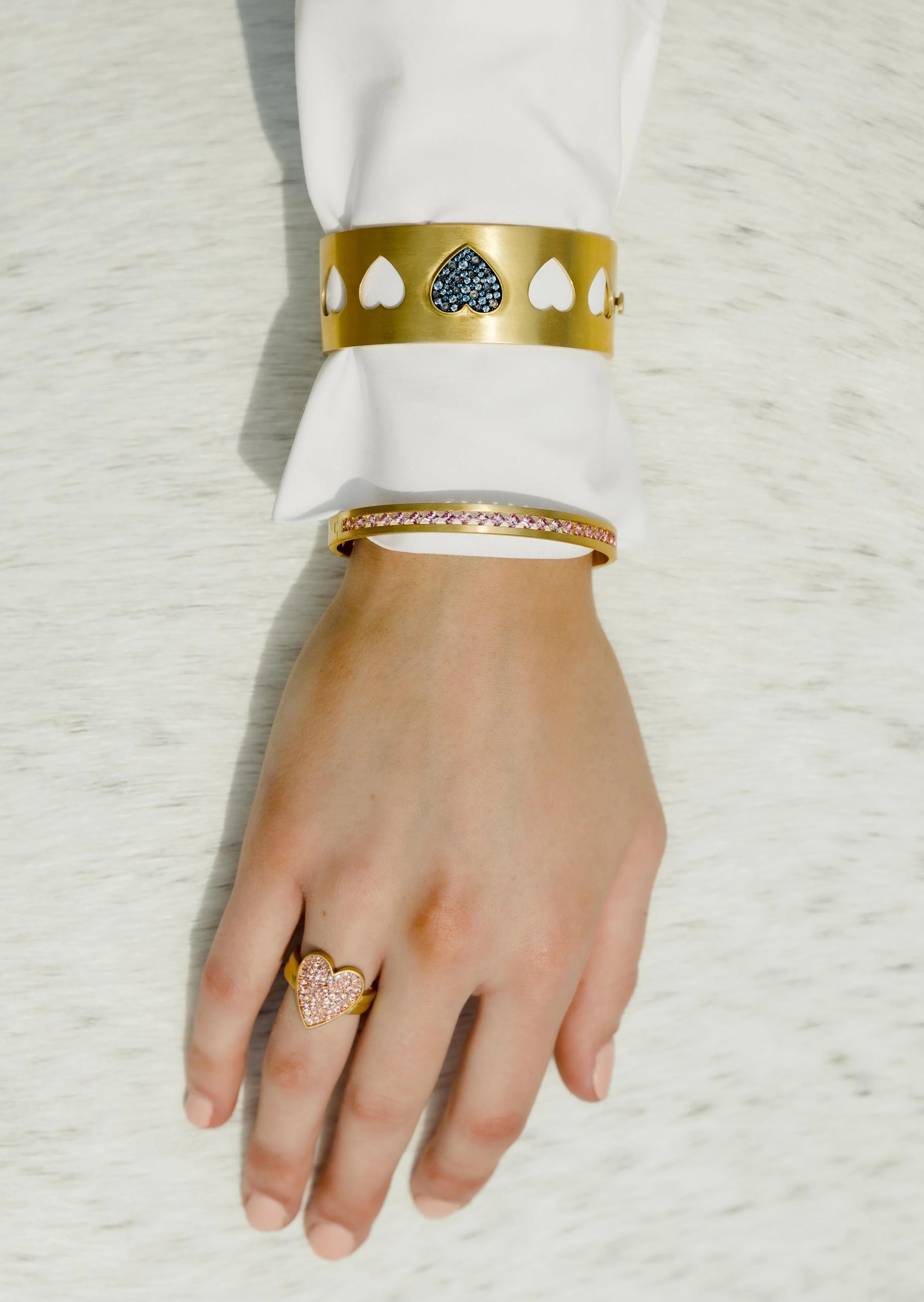 Ameerah Hinged Bracelet - Pink Sapphire