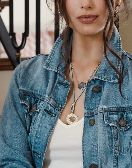 Amani Pavé Pendant w/Moonstone Heart