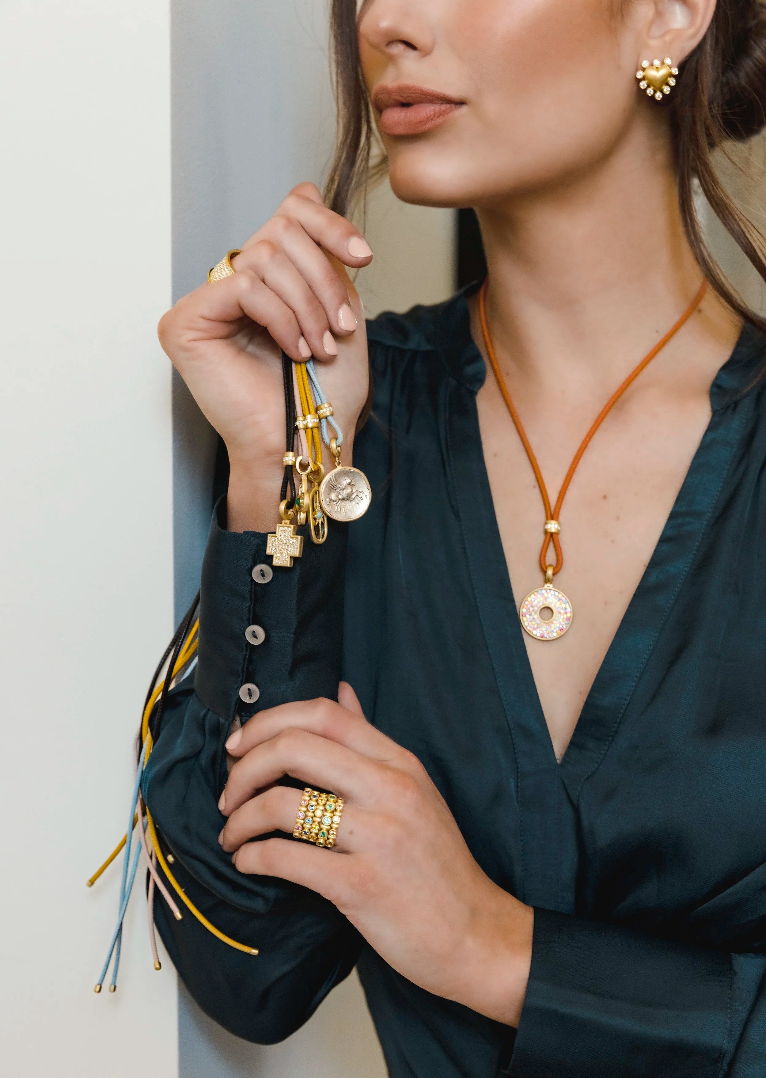 Leather Cord with Diamond Slider - All Colors