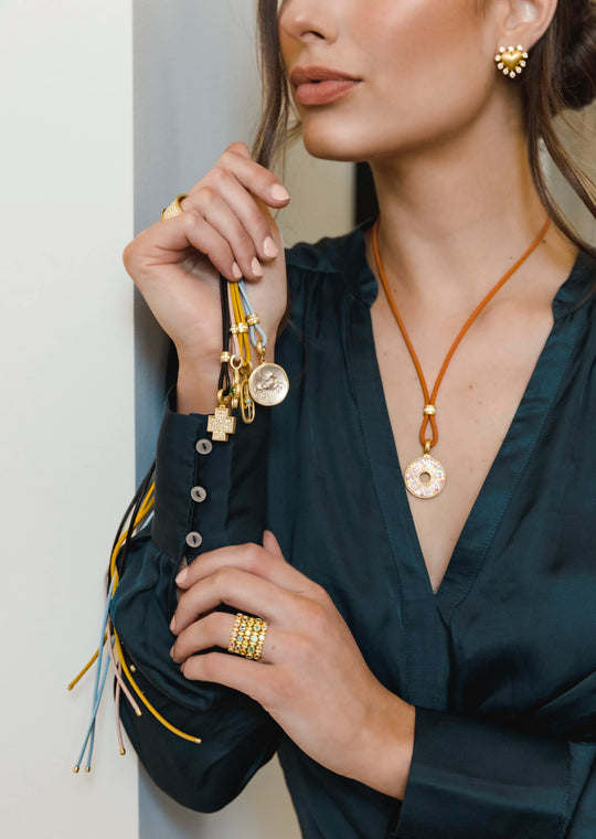 Leather Cord with Diamond Slider - All Colors