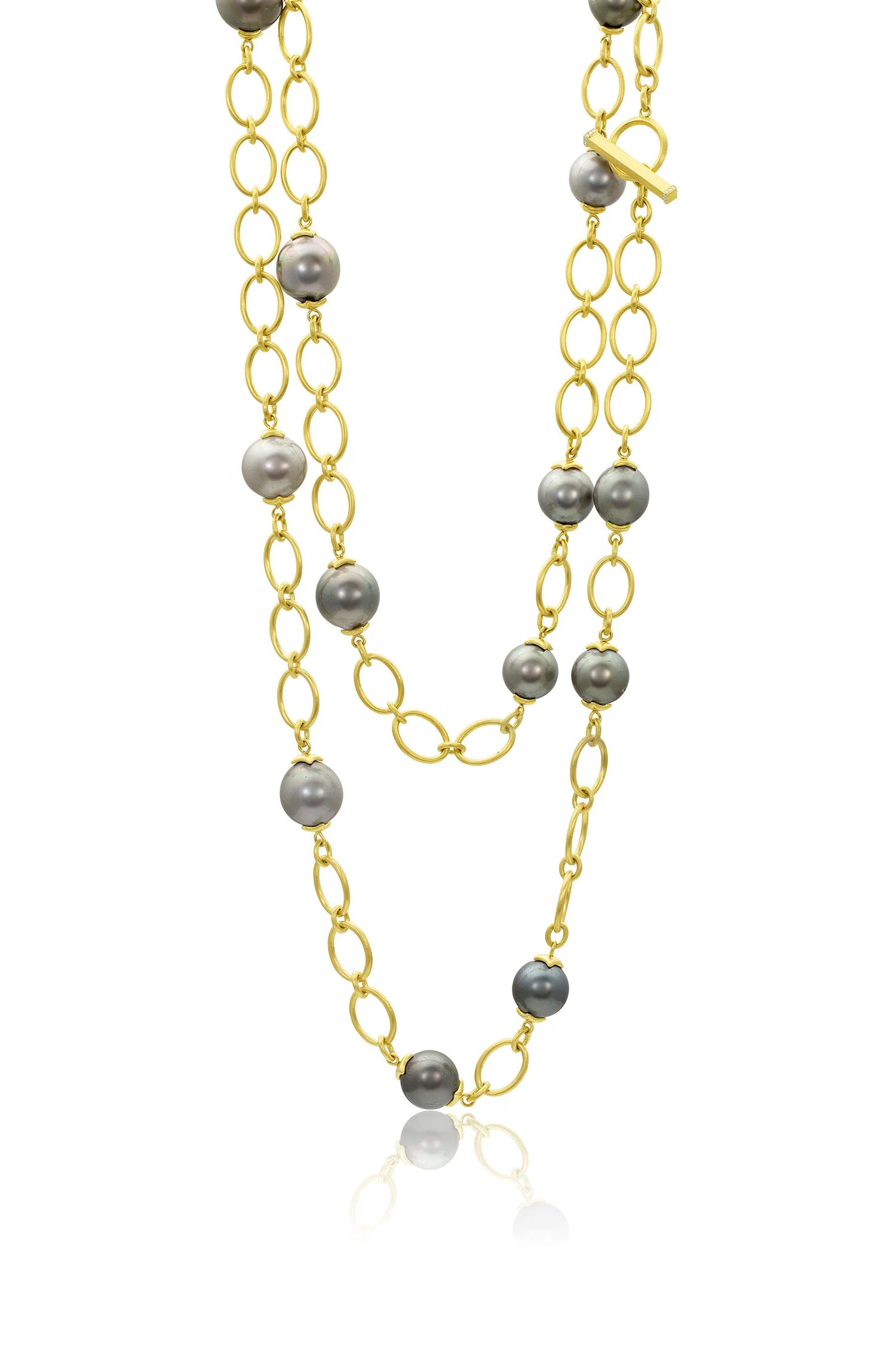 Bahari Link Chain Necklace - Tahitian Pearl