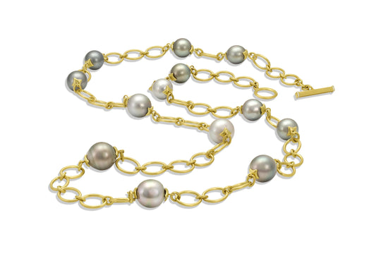Bahari Link Chain Necklace - Tahitian Pearl