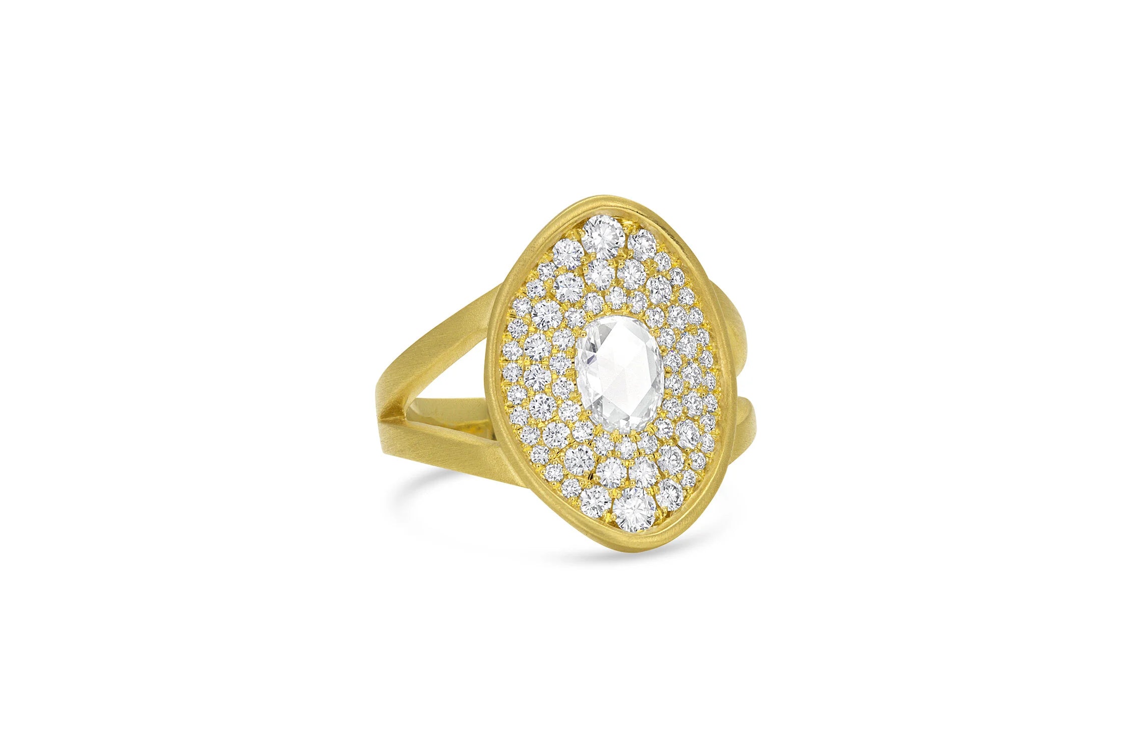 Amani Pavé with Rose Cut Shield Ring - Diamond