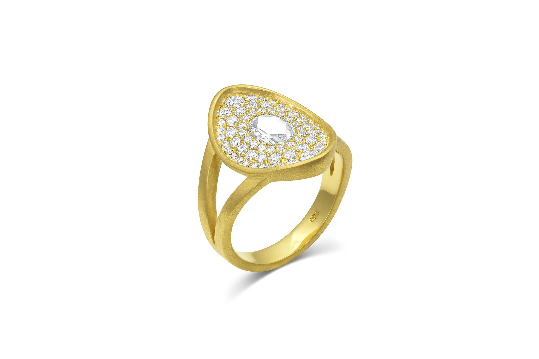 Amani Pavé with Rose Cut Shield Ring - Diamond