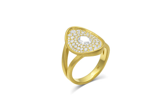 Amani Pavé with Rose Cut Shield Ring - Diamond