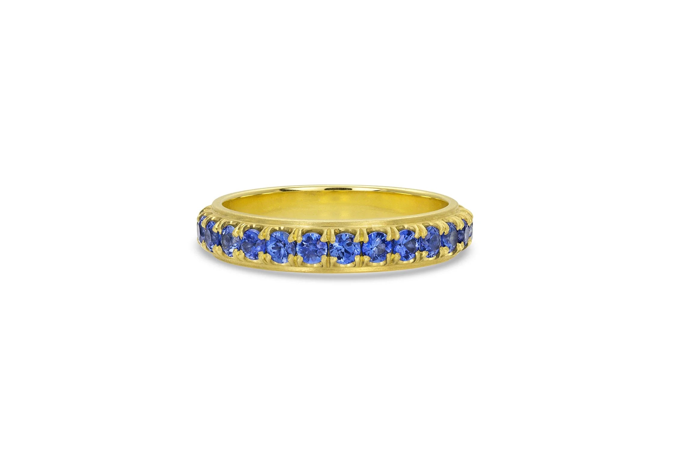 Edged Eternity Band - Blue Sapphire