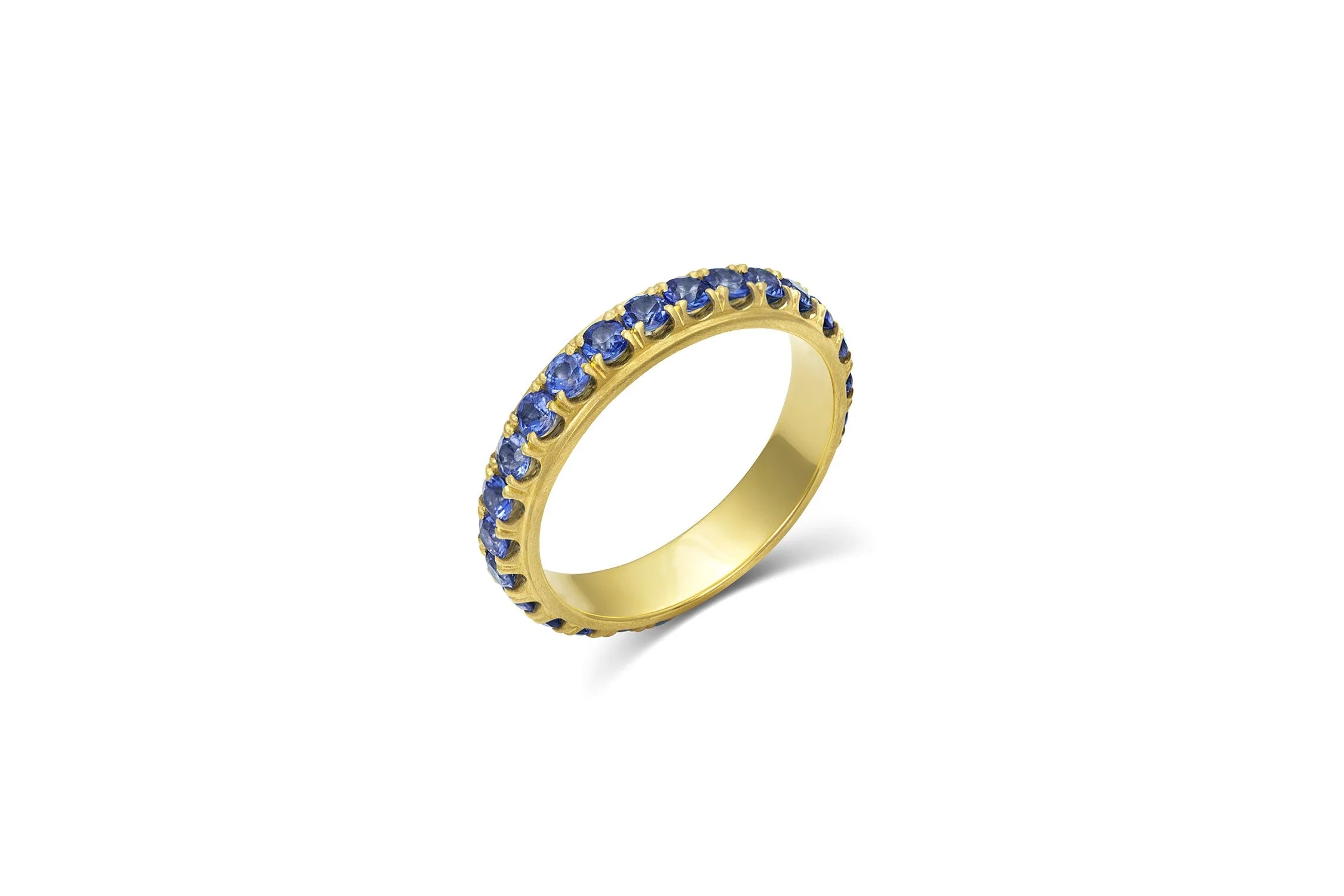Edged Eternity Band - Blue Sapphire