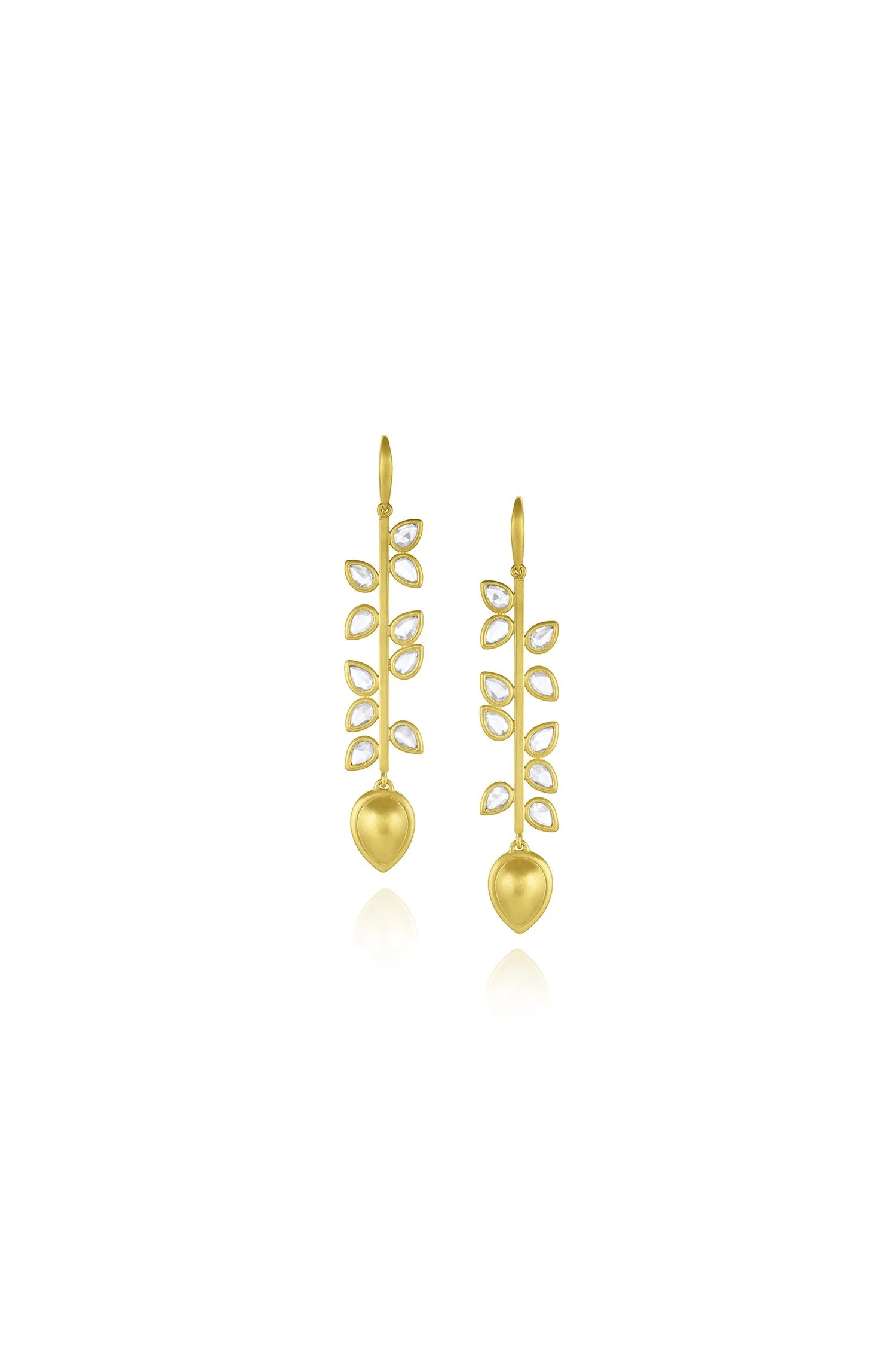 Bahari Stick Earrings - Rose Cut Diamonds